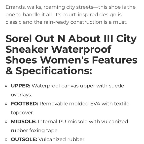 SOREL Out N About III City Sneaker Waterproof Women’s 8.5 in India Ink/Sea Salt - Picture 13 of 13